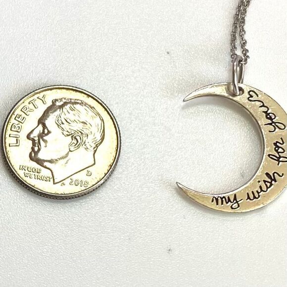 AAV# Italian Sterling 925 Silver Moon Pendant & Sterling Chain - Picture 6 of 8